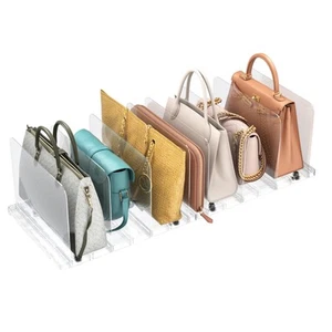 Clear Bag & Purse Organizer for Closet, Adjustable Shelf Dividers, Bag Organi... - Picture 1 of 6