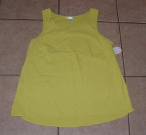 NEW NWT Bright Lemon Lime Sz Small 4/6 Sleeveless Relaxed Fit Roomy Tank Top - Picture 1 of 1