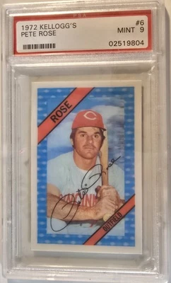 Kelloggs #6 1972 Pete Rose PSA como nuevo 9 Foto 1 de 2