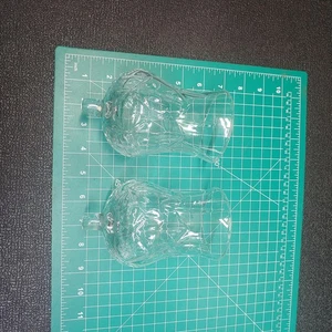 2 Vintage Homco große Klarglas Starburst Muster Wirbel Votivkerzenständer - Bild 1 von 7