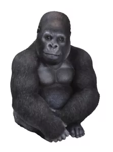 Vivid Arts Highly Detailed Sitting Gorilla Garden Ornament - Picture 1 of 3