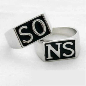 Ring Popular Stainless Steel Wedding SONS Punk Band SO NS Silver Biker Motor Czx - Picture 1 of 12