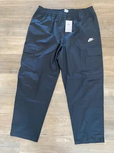 Nuevo Nike Club Pantalones de Carga Tejidos Para Hombres XXL Sueltos DX0613-010 Negro Cordón - Imagen 1 de 10