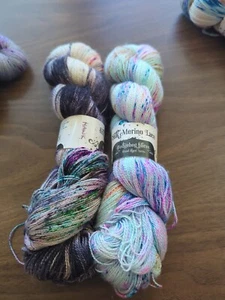 Set Of 2: Hawk & Monet Hedgehog Silk Merino Lace 700m Each 50/50 Silk/Merino - Picture 1 of 3