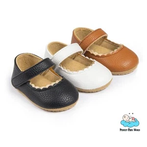 Newborn Girls Shoes PU Leather Breathable Soft Sole Party Baby Dress Shoes - Picture 1 of 15