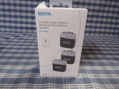 Boya BY-M1V2 Wireless Dual Channel Microphone System (New Open Box) FREE SHIPPIN - Image 1 of 4