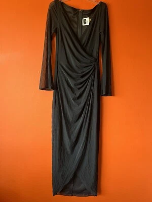 Vestido largo formal negro para mujer TADASHI • elástico • fruncido • XS Foto 1 de 4