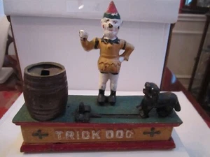 VINTAGE TRICK DOG BANK - CAST IRON - AUTHENTIC -  - Picture 1 of 4