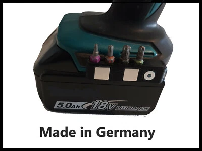 PIOTTECH - 3DDRUCK Bithalter links Magnetisch passend für Makita, Bosch, usw. Akkuschrauber, 4 Bits