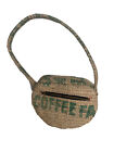 Burlap Purse Handbag Homemade Round Coffee Special