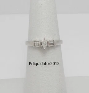 1/5CT Natural Marquise Diamond Engagement Wedding Bridal Ring Platinum 950 - Picture 1 of 12