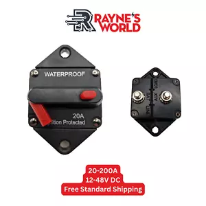 20-200 Amp Panel Mount Circuit Breaker Auto/Marine/Solar 12-48V DC Manual Reset - Picture 1 of 12