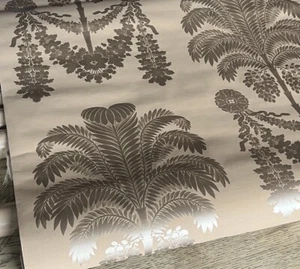 Thibaut Wallpaper 839-T-9375 Brown Bronze Damask Scrolling Floral Design 8 Rolls - Picture 1 of 21