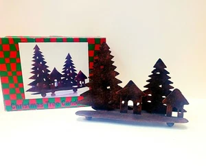 Vtg Retro 1980s Metalworks Christmas Tree Votive Candleholder, Metal Christmas  - Picture 1 of 7