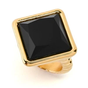 VOGA Collection 18K Gold Electroform Choice of 15mm Square Gem Ring - Picture 1 of 6