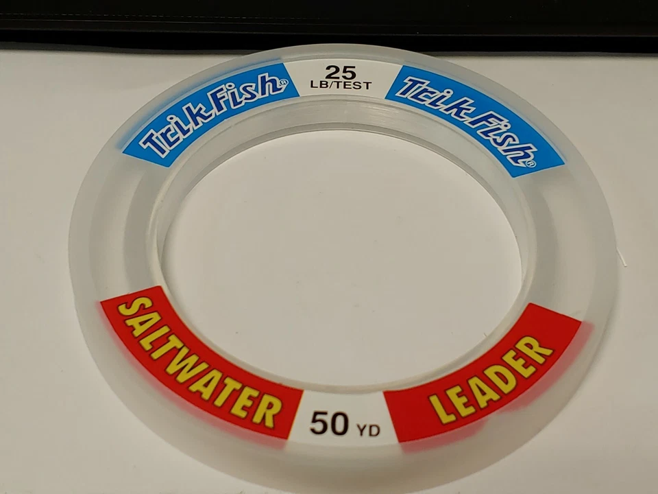 1 Spool Trik Fish Saltwater CLEAR Leader Material 25 lbs. Test 50 Yards - Image 1 of 1