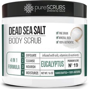 Exfoliante corporal pureSCRUBS EUCALIPTO SAL DEL MAR MUERTO + cuchara, esponja y jabón GRATIS - Imagen 1 de 8