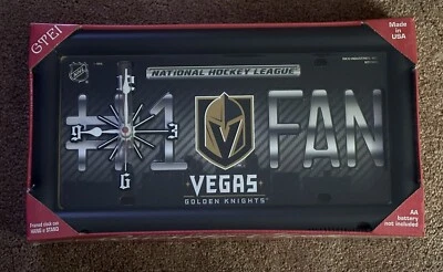 LAS VEGAS GOLDEN KNIGHTS # 1 Ventilador Cuarzo Placa Reloj NHL HOCKEY Foto 1 de 4