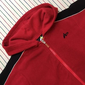 003 Athletech Fleece Hoodie | Kids 4/5 (XS) | Boys Girls Lightweight Jacket RED - Picture 1 of 12