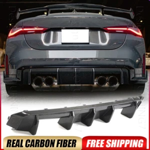 For BMW G80 M3 G82 G83 M4 2021-2025 Real Carbon Fiber Rear Bumper Diffuser Lip - Picture 1 of 17