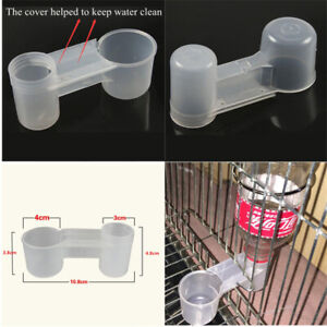 Plastic Pet Bird Drinker Feeder Water Bottle Cup Accessory For Chicken Pigeon UK