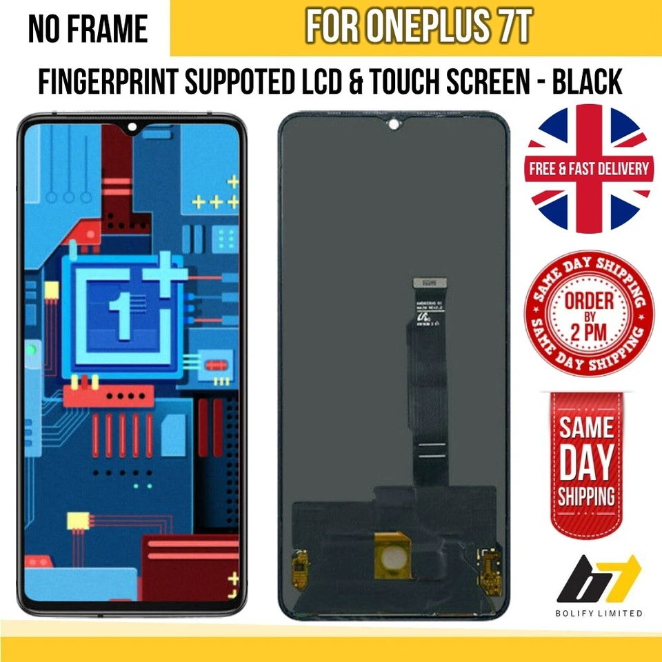 Genuine OLED LCD One Plus 7T 2019 Black Touch Screen Display Digitizer No Frame - Image 1 of 2