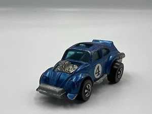 1970 Hot Wheels Volkswagon Beetle Red Line 1:64 Blue Evil Weevil Rare Hong Kong - Picture 1 of 8