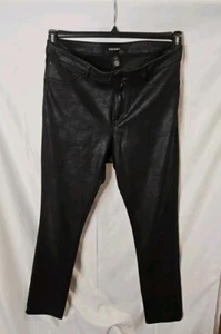 roz & ALI Women's Pre-owned Plus-size 14 Black Faux Leather Pants - Picture 1 of 5