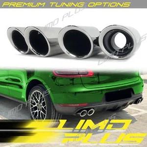 Chrome Exhaust Muffler Pipes Tip for 2015-2017 2018 Porsche Macan Base - Picture 1 of 10