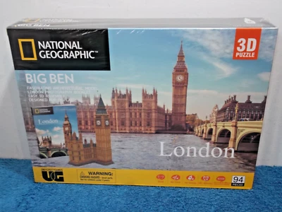 BIG BEN, LONDON - 94 PIECE, 3D, NATIONAL GEOGRAPHIC JIGSAW PUZZLE - NEW & SEALED - Image 1 of 4