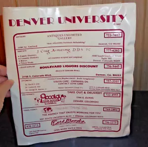 Vintage Denver University Vinyl Phone Book Cover 1987 - Picture 1 of 3