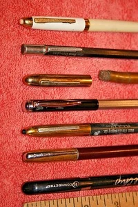 7 Vintage Advertising Pens & Pencils 1 Vernon 1 Zebra 1 Wingomatic - Picture 1 of 4