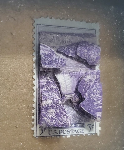 Stamp Boulder Dam NV 1935  - RARE 3D Stamp From EARL BROTHERS Cover