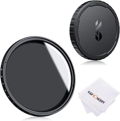 K&F Concept Variable ND2-ND400 Neutral Density Filter Cleaning Cloth+ Filter Cap - Image 1 of 4