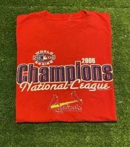 Vintage St Louis Cardinals shirt mens extra large red World Series Y2K MLB 21 - Picture 1 of 12