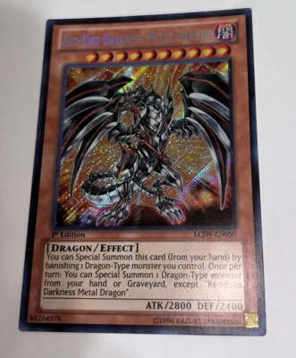 Yugioh - Red-Eyes Darkness Metal Dragon - LCJW-EN050 -Secret Rare-1st Edition-NM - Image 1 of 4
