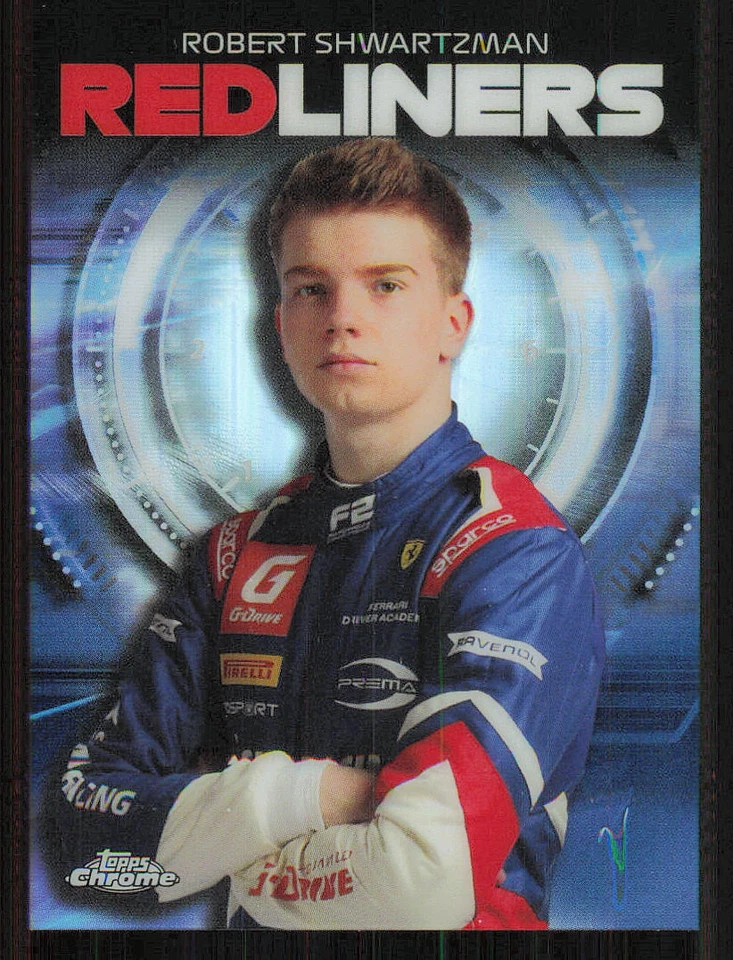 2021 Topps Chrome Formula 1 Red Liners #RL15 Robert Shwartzman - Image 1 of 2