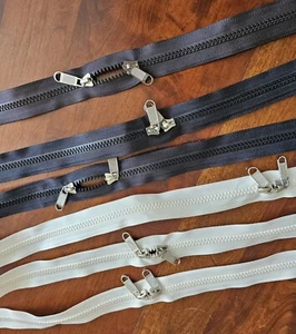 6 Double Zippers New Craft Leather Purse Beige, Black, Brown - Picture 1 of 2