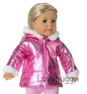 Rosa gefütterte Jacke Kapuze für 18" American Girl Puppe & Baby Kleidung KOSTENLOSER VERSAND! - Bild 1 von 23