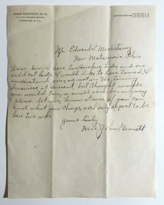 Antique Letterhead From John Bennett MD Friendly West Virginia Wild Cat Hide - Picture 1 of 3