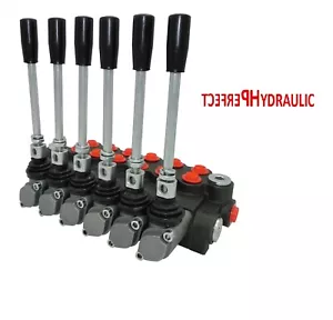 6 Spool Hydraulic Directional Control Valve 11gpm 40L Double Acting Cylinder DA - Picture 1 of 3