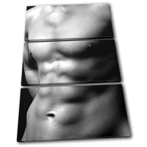 Muscle Gain Gym Man Sexy Erotic TREBLE CANVAS WALL ART Picture Print - Picture 1 of 1
