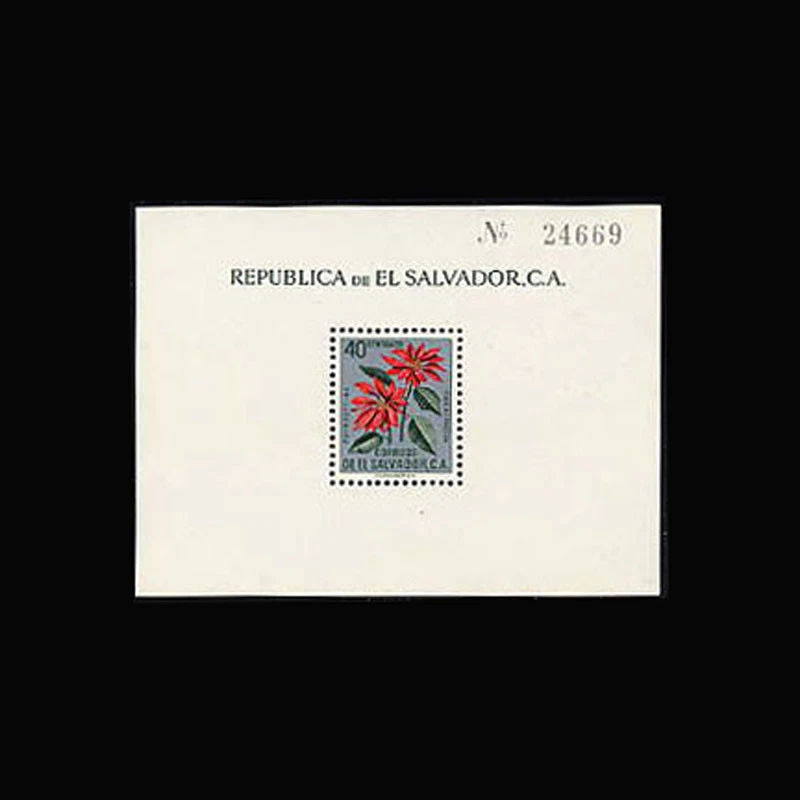 Salvador, Sc #718, MNH, 1961, S/S, Flores, Flora, Plantas - Imagem 1 de 1