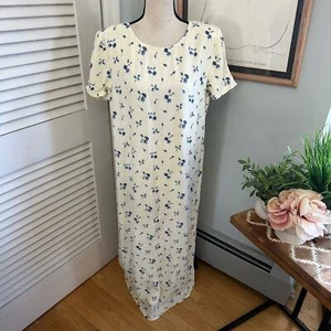 Vintage 80s TALBOTS Womens Dress Floral Maxi Modest Feminine Retro Grannycore 14 - Picture 1 of 11
