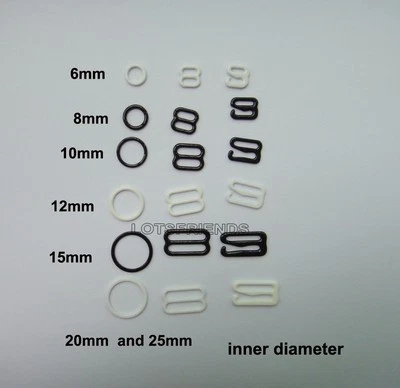 10 piezas Sujetador Recubierto de Metal Correa Ajuste Lencería Slides 8 Anillos O Ganchos 9 Figura Foto 1 de 4
