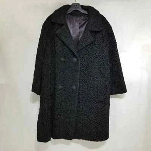 Vintage schwarzer Persianer Lamm Mantel ohne Größenetikett Lustrelam  - Bild 1 von 12