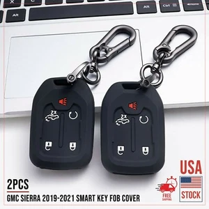 2pcs 5-Button Smart Key Fob Case for 2019-2021 GMC Sierra 1500 2500 Accessories - Foto 1 di 8