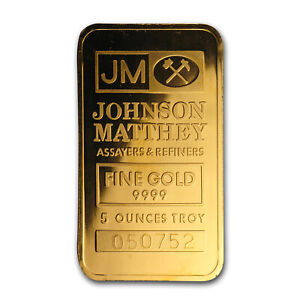 5 oz Gold Bar - Johnson Matthey