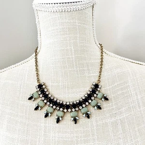 J. Crew Mint Stone and Rhinestone Statement Necklace - Picture 1 of 9