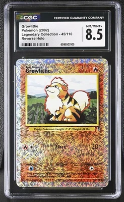 CGC 8.5 Growlithe 45/110 Reverse Holo Legendary Collection Pokémon Card - Image 1 of 2